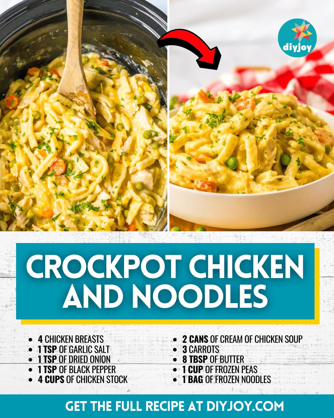 Easy Crockpot Chicken and Noodles Recipe