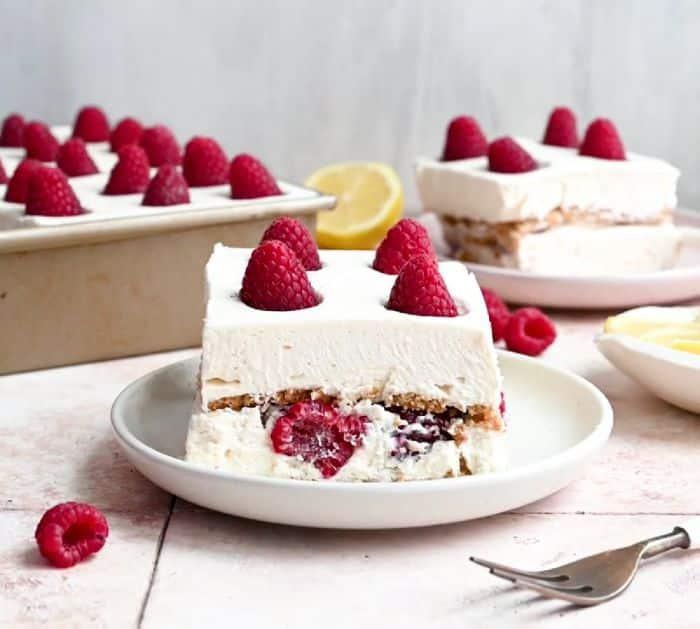 Easy to Make No-Bake Lemon Raspberry Icebox Cake
