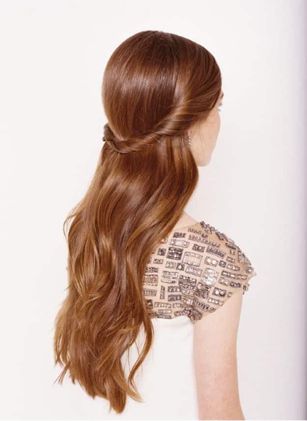 Holiday Hairstyles - Half Up Half Down - Cute DIY Hair Styles for Christmas and New Years Eve, Special Occasion - Updos, Braids, Buns, Ponytails, Half Up Half Down Looks #hairstyle