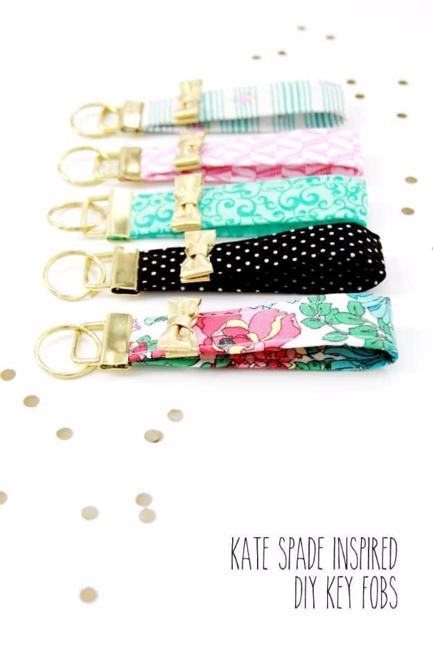 DIY Sewing Gift Ideas for Adults and Kids, Teens, Women, Men and Baby - Kate Spade Inspired Key Fobs - Cute and Easy DIY Sewing Projects Make Awesome Presents for Mom, Dad, Husband
