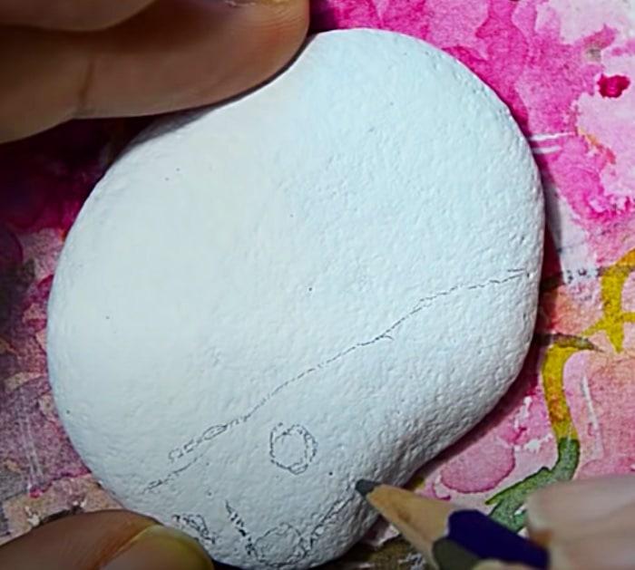 Draw A Hedgehog's Face A On A Rock And Paint It