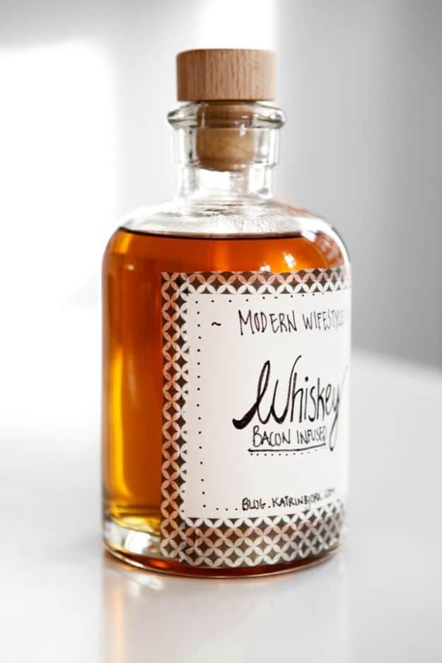 Bacon Infused Whiskey, simple enough to manage on a tight deadline and a favor that stays in use long after the occasion ends