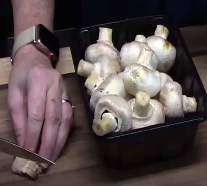Mushroom stuffed with cheese and sausage
