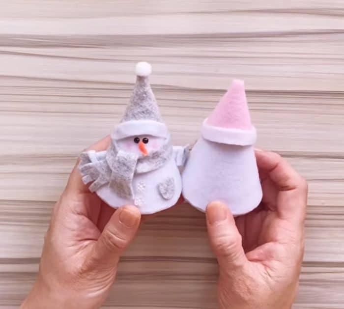 Felt Snowman Christmas Ornament DIY