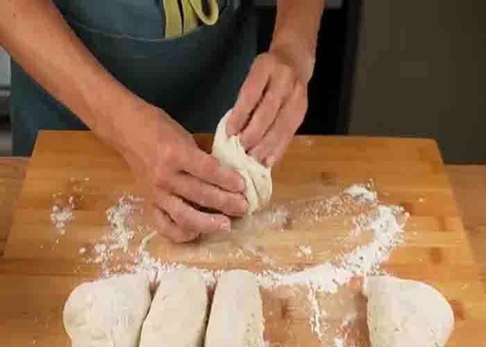 Shaping the bread dough