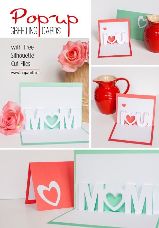 DIY Mothers Day Cards - Mom I Love You Pop-Up Cards - Creative and Thoughtful Homemade Card Ideas for Mom - Step by Step Tutorials, Best Quotes, Handmade Projects