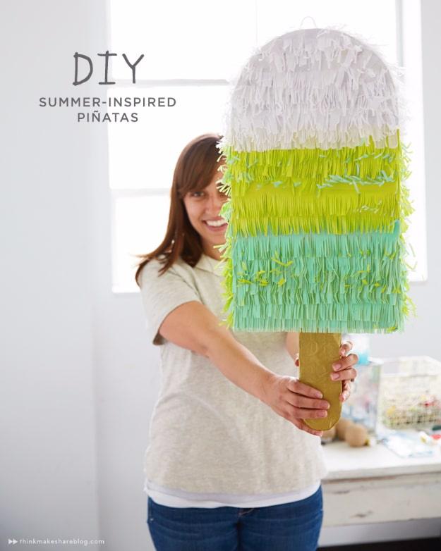 DIY Summer Inspired Pinata, quick enough to pull off the night before and a fun detail guests will remember