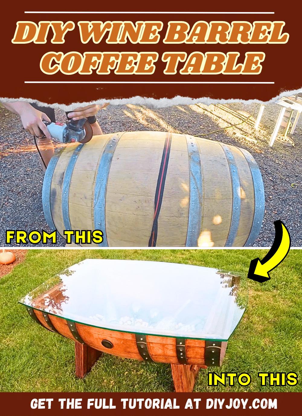 How To Build A Repurposed DIY Wine Barrel Coffee Table