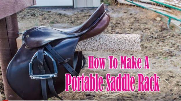 DIY Ideas With Carpet Scraps - Portable Saddle Rack - Cool Crafts To Make With Old Carpet Remnants - Cheap Do It Yourself Gifts and Home Decor on A Budget - Creative But Cheap Idea