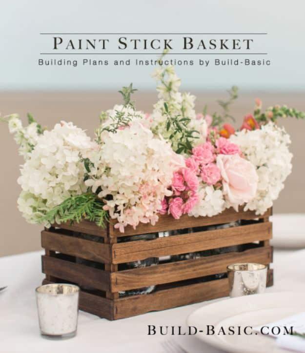 Paint Stick Basket, forgiving enough for a first attempt and a great fix using stuff you already have on a shelf