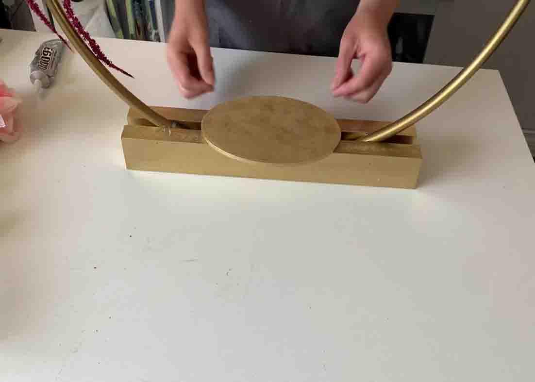 Assembling the DIY cake stand
