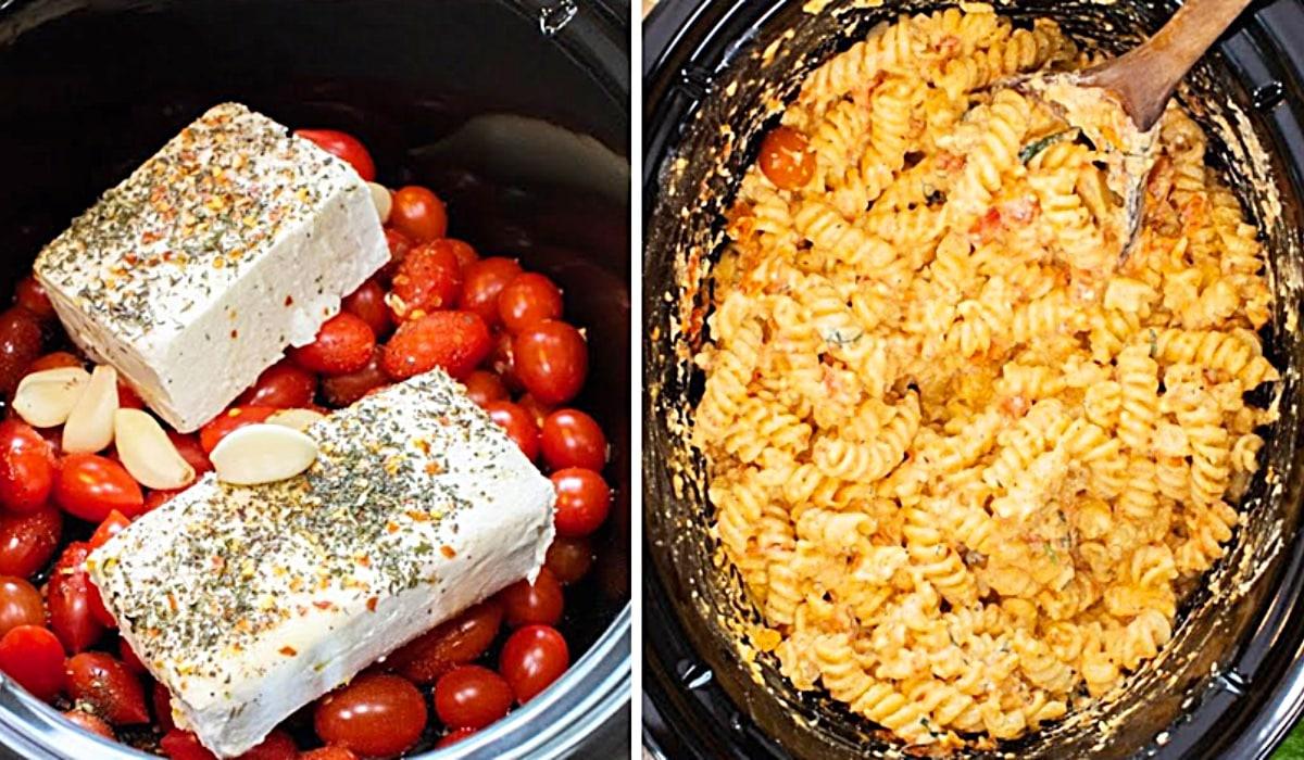 Crockpot Feta Tomato Pasta Recipe