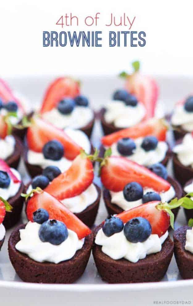 4th of July Desserts Brownie Bites Recipe | DIY Projects & Crafts by Sueeye #fourthofjuly #july4th #desserts