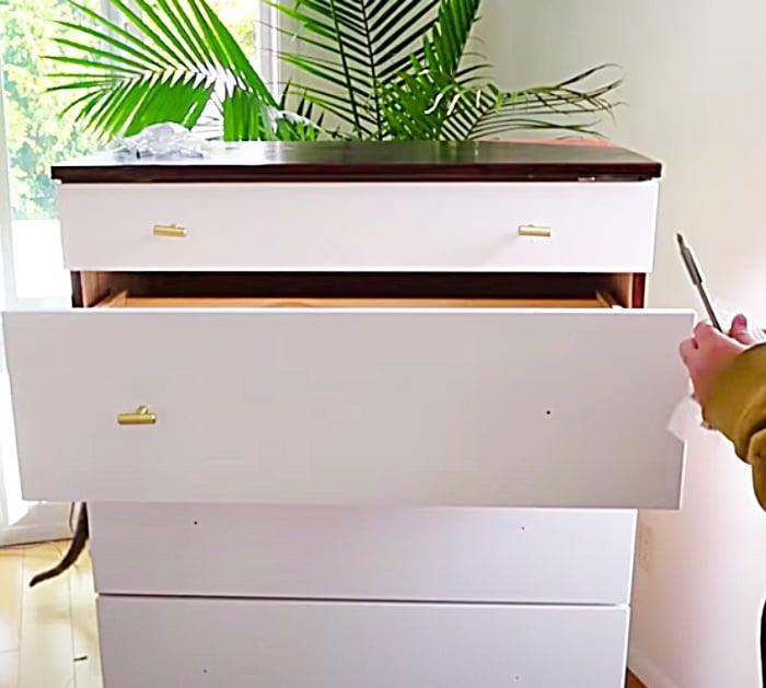 Add Mid-Century Hardware To A Plain IKEA Dresser