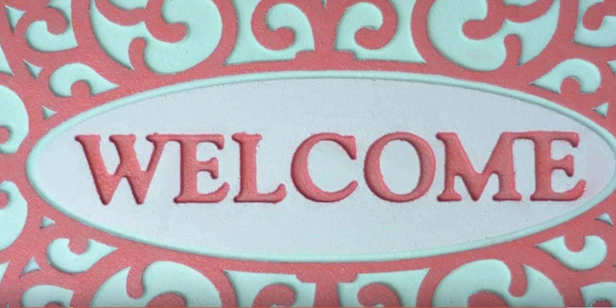 Thrift Store Door Mat Makeover