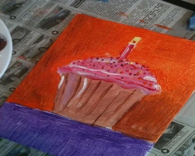 Acrylic Painting Tutorials and Techniques - Cupcake Acrylic Paint Tutorial - How To Paint With Acrylic Paint- DIY Acrylic Painting Ideas on Canvas - Make Flowers, Ocean, Sky, Abstr