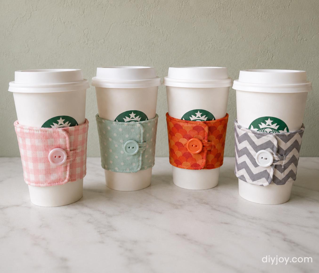 How to Make Coffee Cozies - Easy Sewing Projects Idea for Scrap Fabric