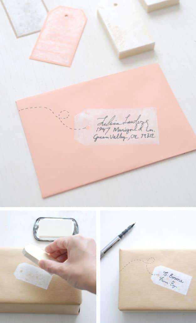 Tag Shaped Stamps, simple enough for a first try at the craft and a result that outshines anything mass produced