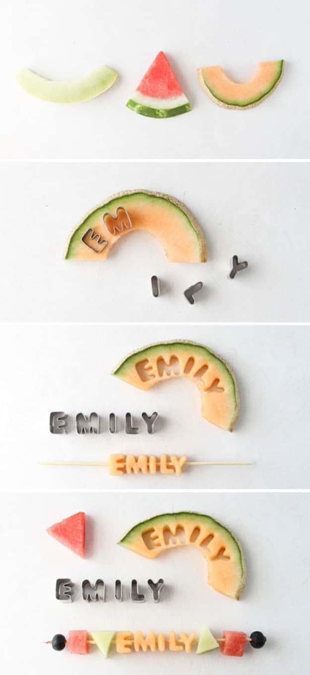 DIY Party Food Ideas | Fruit Kebab Name Cards for a Crowd | DIY Projects & Crafts by Sueeye #appetizers #partyfood #recipes