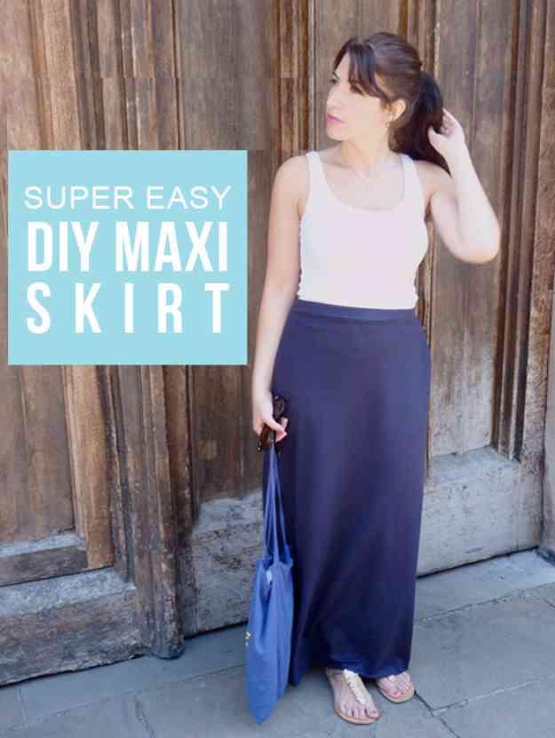 Cute Sewing Ideas for Women | DIY Maxi Skirt Tutorial #sewingideas #sewingprojects