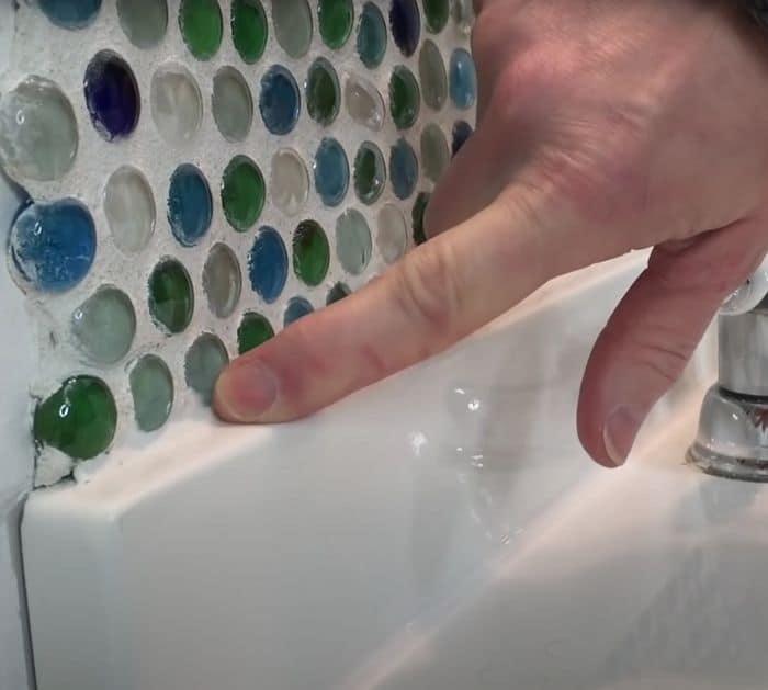 Dollar Store Gemstone Backsplash Tutorial