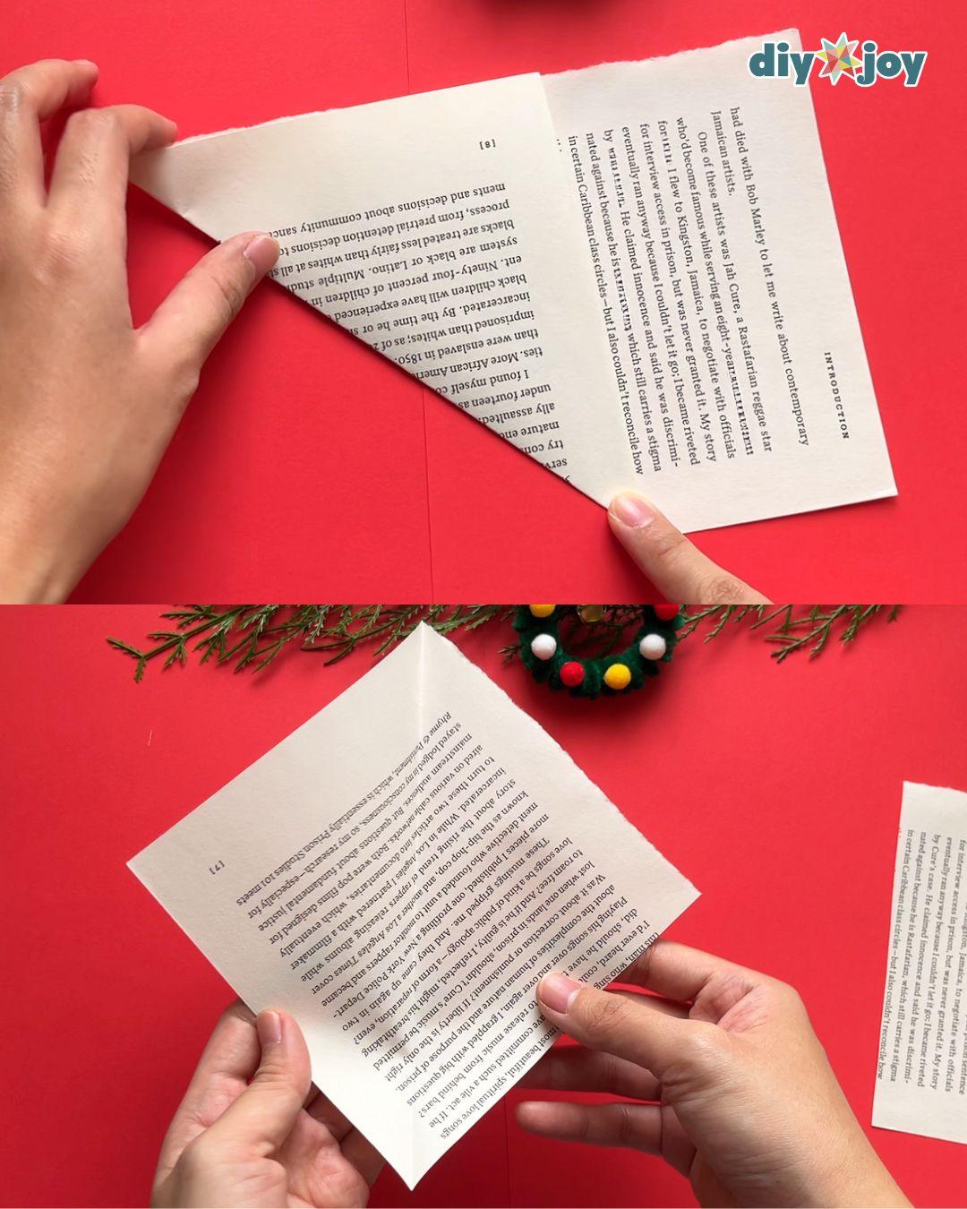 Homemade Paper Star Ornament — making a square