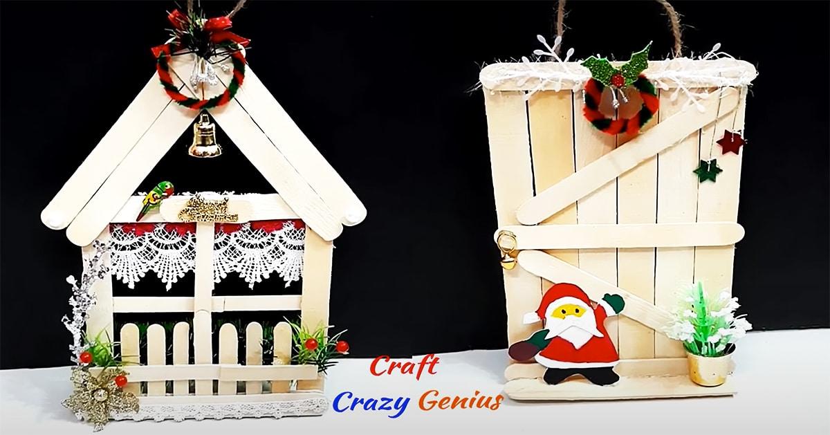 DIY Christmas Ornaments Using Popsicle Sticks