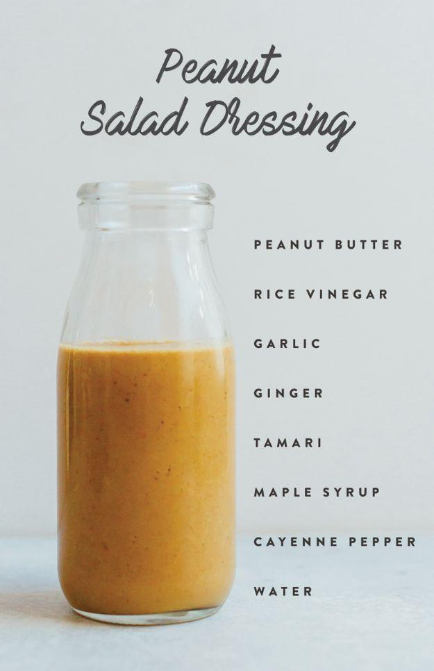 Salad Dressing Recipes - Peanut Salad Dressing - Healthy, Low Calorie and Easy Recipes for Creamy Homeade Dressings - How To Make Vinaigrette, Mango, Greek, Paleo, Balsamic, Ranch,