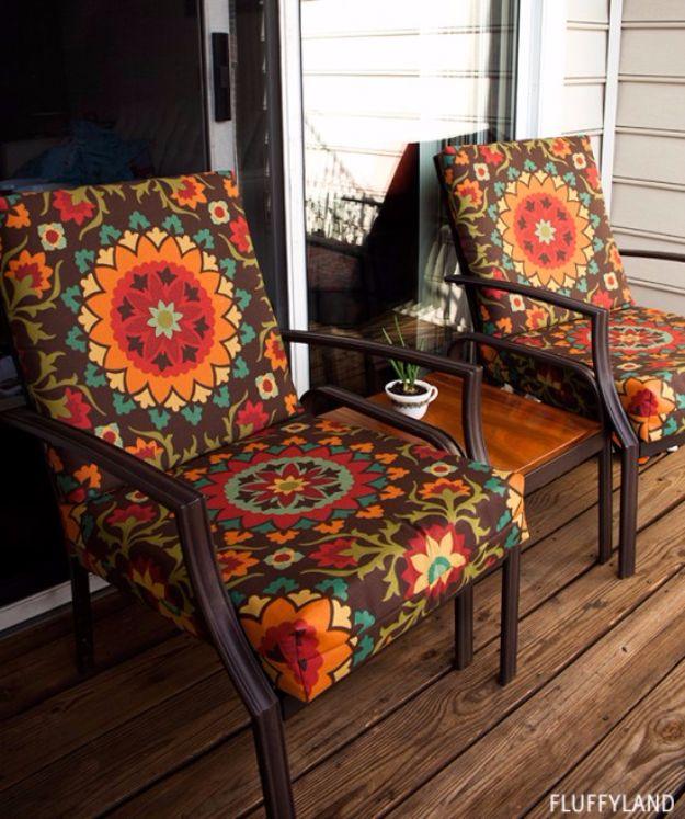 Recovered Patio Chair Cushions, cheap enough to try twice if the opening round flops and a statement worth the extra effort