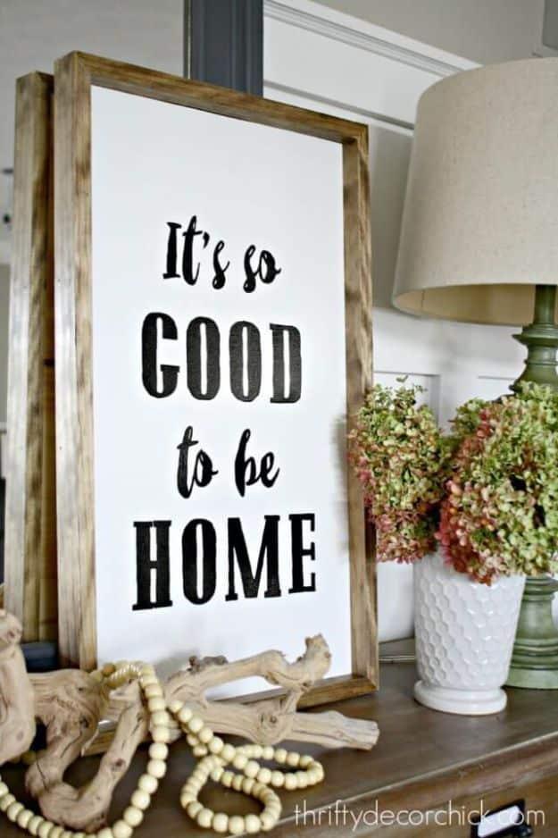 It's Good to Be Home Sign, a farmhouse wall statement, quick to set up on a rainy afternoon and a keepsake worth handing down