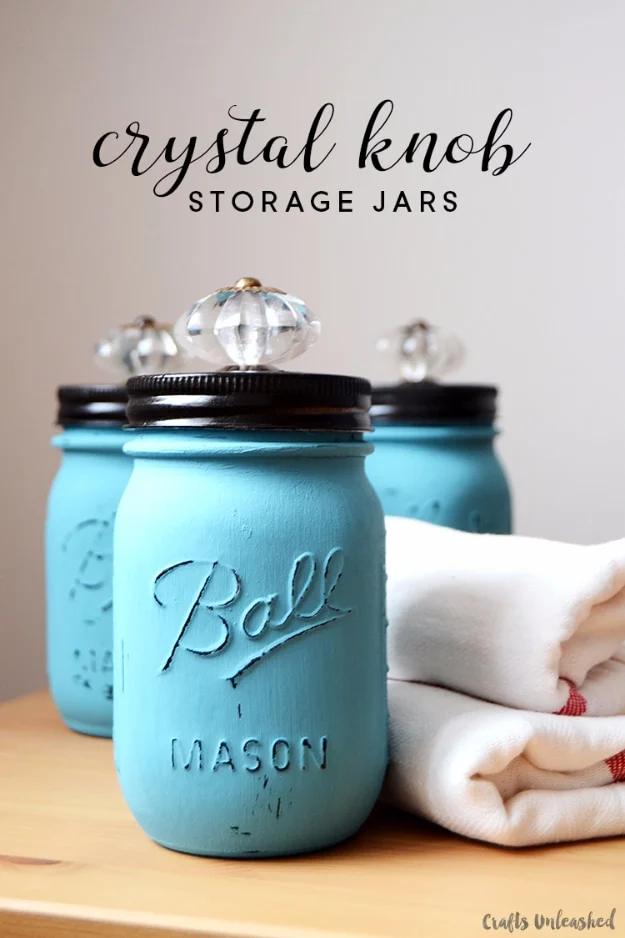 Quick Last Minute DIY Gifts You Can Make - Crystal Knob Storage Jars - Easy and Quick Last Minute DIY Gift Ideas for Mom, Dad, Him or Her, Freinds, Teens, Kids, Girls and Boys. Fas