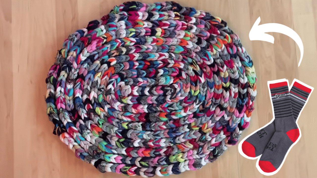 How to Make a Rag Rug Using Socks
