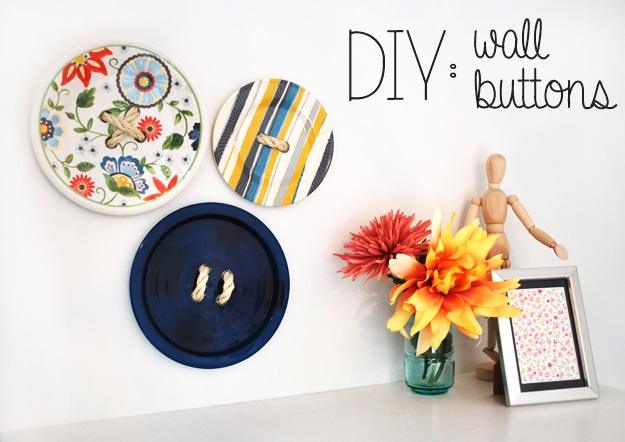 DIY Wall Art Ideas for the Bedroom - DIY Wall Buttons - Rustic Decorating Projects For Bedroom, Brilliant Wall Art Projects, Creative Wall Art, Do It Yourself Crafts, Easy Wall Art