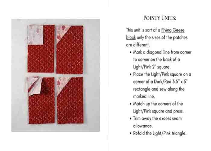 Making the pointy units for the empire cross quilt