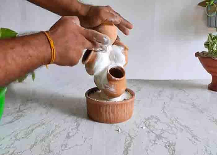 Assembling the DIY tabletop indoor garden