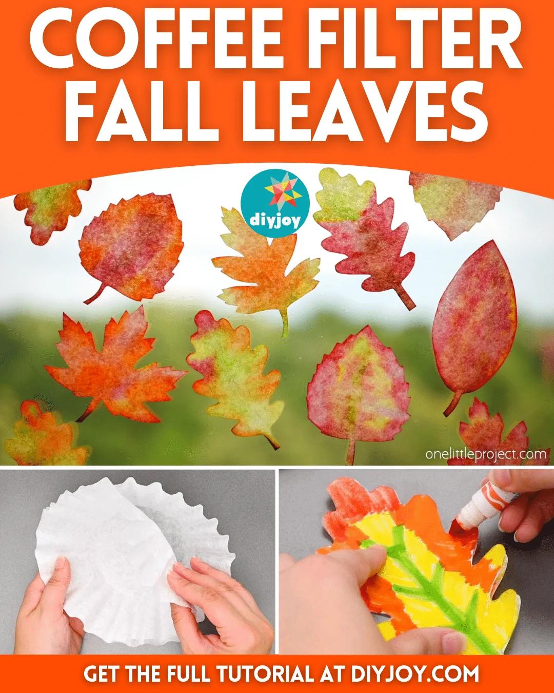 Easy DIY Coffee Filter Fall Leaves