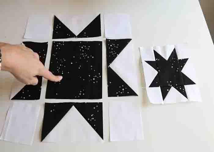 Laying out the sawtooth star block