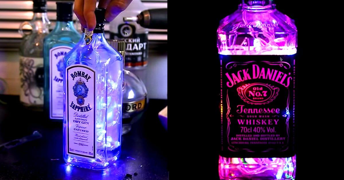 DIY Liquor Bottle Lights