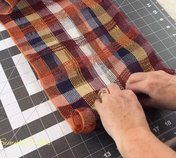 Materials for Thanksgiving Yardstick Centerpiece