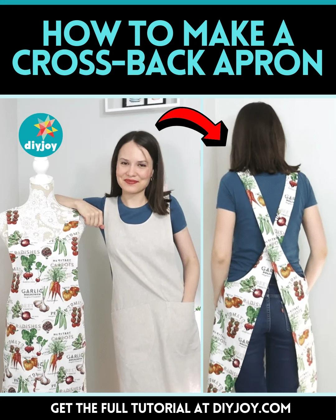 Easy 15-Minute DIY Cross-Back Apron