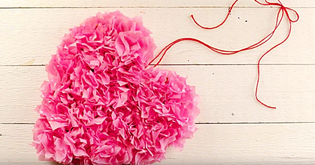 DIY Valentine’s Day Tissue Paper Heart