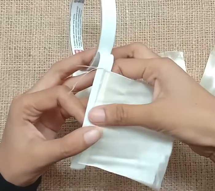 Tape Ribbon To Double-Sided Tape - DIY Home Decor
