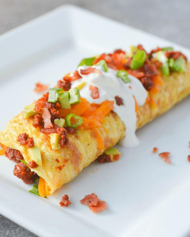 Keto Breakfast Recipes - Keto Chorizo Omelette - Low Carb Breakfasts and Morning Meals for the Ketogenic Diet - Low Carbohydrate Foods on the Go - Easy Crockpot Recipes and Cassero
