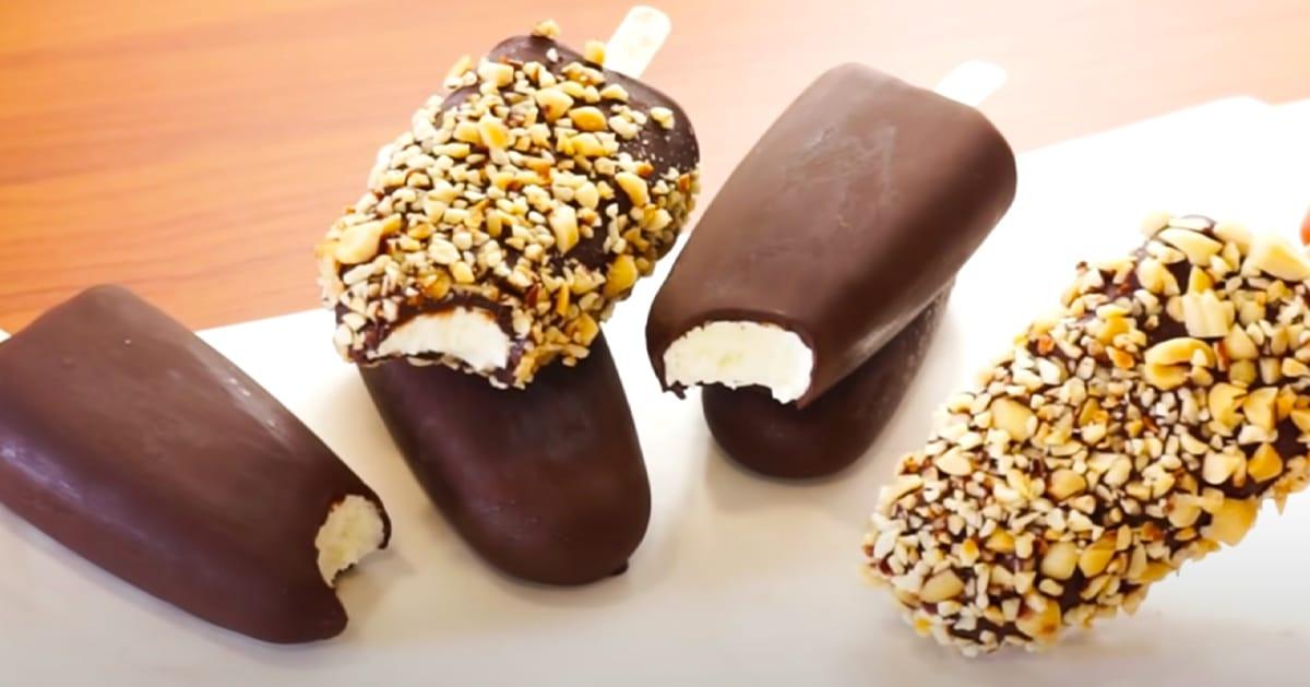 3-Ingredient Chocolate Ice Cream Bar Recipe