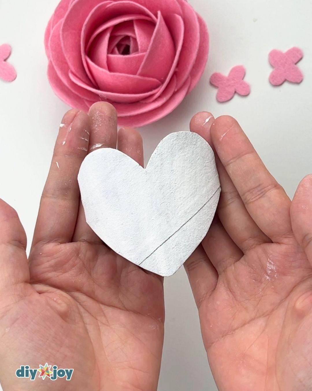 Cardboard Heart Garland — toilet paper roll heart