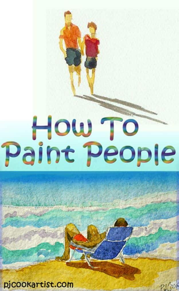 Watercolor Tutorials and Techniques - How to Paint People - How To Paint With Watercolor - Make Watercolor Flowers, Ocean, Sky, Abstract People, Landscapes, Buildings, Animals, Por