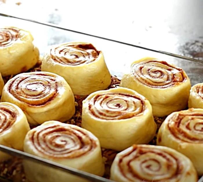Make homemade yeast cinnamon rolls with caramel pecan sauce