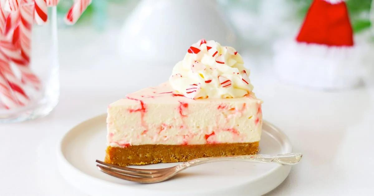 No-Bake Christmas Candy Cane Cheesecake Recipe