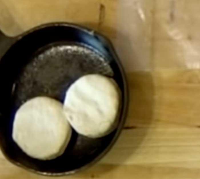 Homemade Biscuits In Cast Iron Skillet - Easy Breakfast