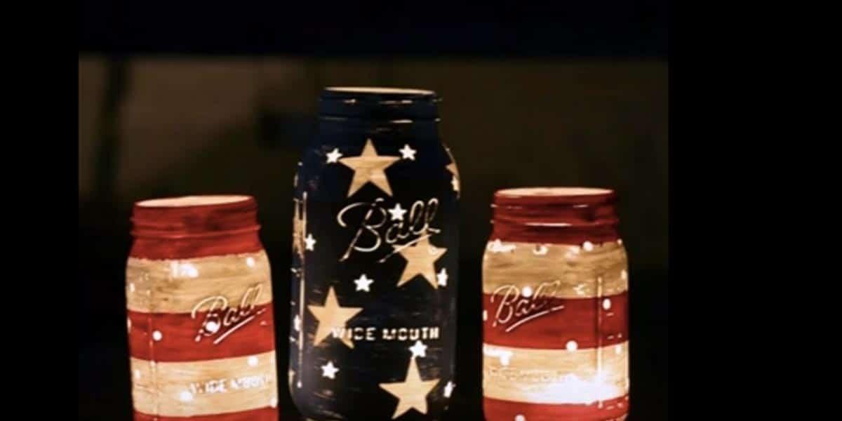 Patriotic Mason Jar Candle Holders To Ramp Up Your 4th Of July Celebration!